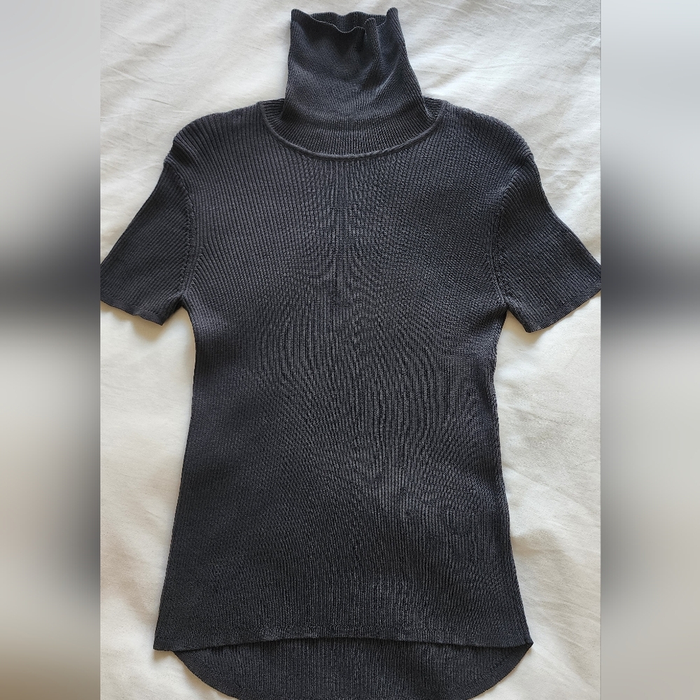 Zara Charcoal Ribbed Knit Sweater